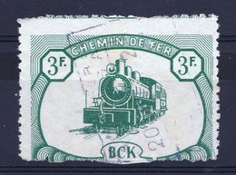 At 10% RARE MISPRINT ! TRAIN CANCEL TYPE 3F  BCK BELGIAN CONGO RAILWAY USED 1942 - CP20 - Sonstige & Ohne Zuordnung