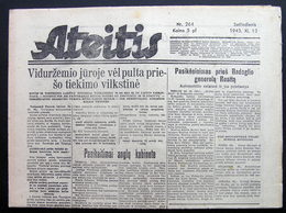 1943.11.13 Lithuania WW II/ Newspaper/ Ateitis No. 264 - Andere & Zonder Classificatie