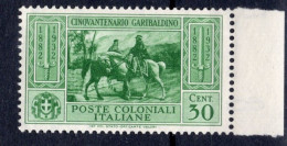 Emissioni Generali - Cinquantenario Garibaldino (1932) - 30 Cent. ** - General Issues