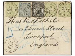 516 FIJI. Sg.76, 77, 78. 1895 (Oct. 15th). Small, Attractive Envelope Registered From SUVA To LIVERPOOL Bearing <B>1/2d. - Other & Unclassified
