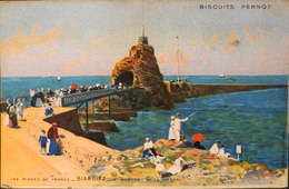 CPA. - Peintre & Illustrateur LOIR LUIGI - Les Plages De France - BIARRITZ - Publicite Biscuits Pernot - TBE - Loir