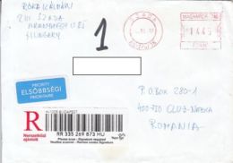 71063- SZADA, AMOUNT 1445, RED MACHINE STAMPS ON REGISTERED COVER, 2017, HUNGARY - Brieven En Documenten