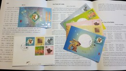 MACAU / MACAO (CHINA) - Lunar Year Of The Rabbit 2011 - Block (MNH) + FDC + 5 Maximum Cards + Leaflet - Lots & Serien