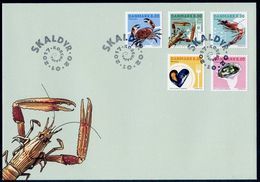 DENMARK / DANEMARK (2017) - Shellfish / Skaldyr, Crab, Lobster, Prawn, Mussel, Oyster - First Day Cover - Cartas & Documentos