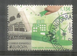 ANDORRA. EUROPA 2016.Think Green, Pensar En Verd. Un Timbre Oblitere, 1 Ere Qualite - Usati