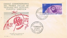 28592. Carta ANDORRA Francesa 1962. Telecomunications  Spatiales - Brieven En Documenten
