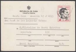 1980-EP-122 CUBA 1980 2c MELLA POSTCARD POSTAL STATIONERY USED. - Brieven En Documenten