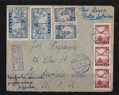 1910 Registered - Letter From Poland / Glinojeck To USA / Deerfield  ►RRR◄ - Avions