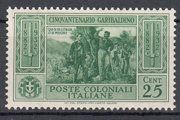 Emissioni Generali - Cinquantenario Garibaldino (1932) - 25 Cent. ** - Emisiones Generales