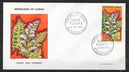 Congo FDC  Lettre Premier Jour Illustrée Brazaville Le 04/11/1963 Poste Aérienne N°9 Acanthus Montanus  TB - FDC