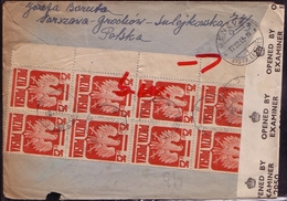 Poland 1944 Red Cross Letter From Poland To Geneva. Registered Letter Warsaw 16, Censor 5, XII. 1944, Stamps 383 - 8 V. - Liberation Labels