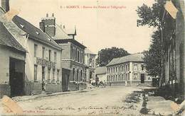 - Dpts Div.-ref-ZZ313- Somme - Acheux - Bureau De Poste - Postes - Cafe De L Hotel De Ville - Hotel Du Grand Cerf - - Acheux En Amienois