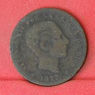 SPAIN 5 CENTIMOS 1877 -     674 - (Nº22591) - First Minting