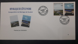 COTE D'IVOIRE IVORY COAST 2017 - INAUGURATION BARRAGE SOUBRE WATER EAU ARCHITECTURE - FDC ENVELOPPE - ULTRA RARE - MNH - Water