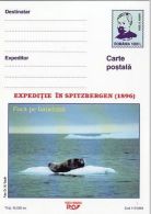 POLAR PHILATELY, ARCTIC EXPEDITION, B.G. ASSAN, SPITZBERGEN, SEAL, PC STATIONERY, ENTIER POSTAL, 2001, ROMANIA - Expéditions Arctiques