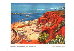 Rot Und Weiß Geschichtete Steilufer An Der Westkueste Afrikas (n. Einem Aquarell/ Druck, Entnommen Aus Zeitschrift /1938 - Bücherpakete
