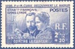 Pierre Et Marie Curie Détail De La Série * Inde N° 115 - Recherche Sur Le Cancer - 1938 Pierre Et Marie Curie