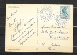 Luxembourg CP De Luxembourg Le 04/04/1969  N° 585B Avec Cachet Illustré 1er Jour Juventus 1969 Pour Vieux Charmont  B/TB - Brieven En Documenten