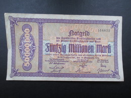 BILLET ALLEMAGNE (V1719) Fünfzig Millionen Mark 50000000 (2 Vues) Recklinghaufen Und Buer 15/09/1923 - 50 Mio. Mark
