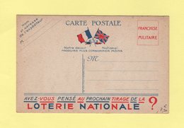 Carte De Franchise Militaire - Avez Vous Pense Au Prochain Tirage De La Loterie Nationale - Briefe U. Dokumente