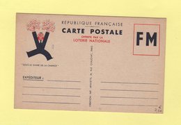 Carte De Franchise Militaire - Loterie Nationale - Sous Le Signe De La Chance - Briefe U. Dokumente