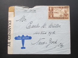 Zensurbeleg Kuba / Cuba 1942 Air Mail / Luftpost Nach New York. Examined By 3930 - Brieven En Documenten