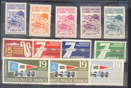 GRAND PRIX DE FRANCE - CIRCUIT DE CHARADE - TROPHEES D'AUVERGNE - AUTOMOBILE - RARE ENSEMBLE DE 12 VIGNETTES ANCIENNES - Sport