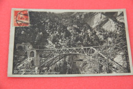 Valais Loetschberg Lotsschbergbahn Bei Ausserberg  1918 + Timbre Brig - Ausserberg