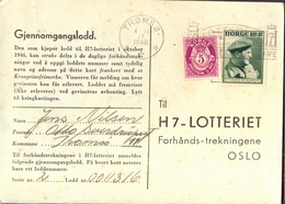 NORGE - CARTE POSTALE De LOTTERIE - TROMSO To OSLO - 1946 - Lettres & Documents