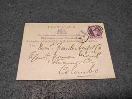 GREAT BRITAIN BRITISH INDIA STATIONERY CARD COLOMBO "A" CANCEL 1881 - 1858-79 Kolonie Van De Kroon