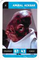 N° 8 AMIRAL ACKBAR < CARTE STAR WARS LECLERC 2018 - Star Wars