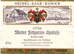 Etiket Etiquette - Vin - Wijn - Riesling - Zell Merl  - Mosel Saar Ruwer 1979 - Riesling