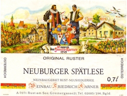 Etiket Etiquette - Vin - Wijn - Neuburger Spätlese - Friedrich Karner - Rust Am See - Österreich - Riesling