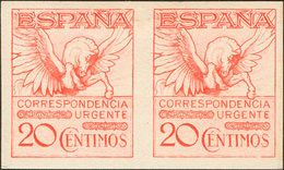 474 1932. * 676s(2). 20 Cts Rosa Rojo, Pareja. SIN DENTAR. MAGNIFICA Y RARISIMA. Cert. CEM. Edifil 2018: 1720? - Sonstige & Ohne Zuordnung