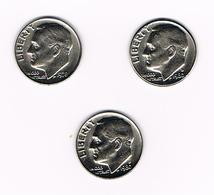 U.S.A.  3 X 1 DIME  ROOSEVELT  1978 - 1980 D - 1980 P - 1946-...: Roosevelt