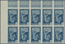 29535 Reunion: 1938, Definitives Pictorials, 1.75fr. "Waterfall" IMPERFORATE, 22 Copies Within Marginal Un - Brieven En Documenten