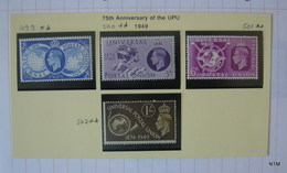 GREAT BRITAIN 1949.  75th Anniv Of U.P.U.  A Set Of 4 Stamps. SG 499-502. MNH - Unused Stamps