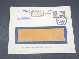 FINLANDE - Enveloppe Commerciale En Recommandé De Tampere Pour Helsinki En 1947, Affranchissement Plaisant - L 17334 - Covers & Documents