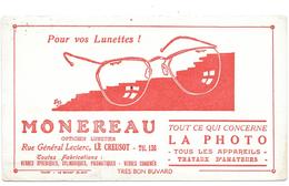 Buvard Ancien  OPTICIEN LUNETIER - PHOTO - MONEREAU LE CREUSOT - Lunettes, Appareils Photo,   - IMP.TOUGY LE RAINCY - O