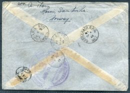 1948 Norway Sandvika Registered Cover - Hendon, Saskatchewan, Via Montreal, Train Railway R.P.O. Canada - Zonder Classificatie