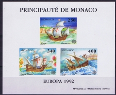 Monaco: Block  190 A  Mi 2070 - 2072  Sonderdru Postfrisch/neuf Sans Charniere /MNH/** Non Detelé Imperforated Ungezahnt - Blocks & Kleinbögen