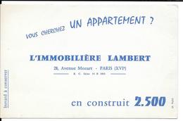 Buvard Ancien L' IMMOBILIERE LAMBERT Ave Mozart à Paris - VOUS CHERCHEZ UN APPARTEMENT ....   M.PUBLI Agence Immobilière - I