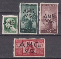 Italy Trieste, Venezia Giulia A.M.G.-V.G. Sassone#12,19,20,21 Mint Hinged - Nuevos