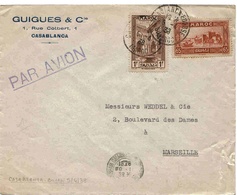 Maroc Morocco Lettre Casablanca 1938 Cover Guigues - Lettres & Documents