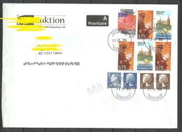 DENMARK Dänemark 2018 Cover To Estonia With Many Nice Stamps Queen Castle Boat Postman - Covers & Documents