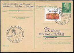 1972 (5.5.) 6507 Ingelheim, Sonderstempel Zur Pergamon-Ausstellung (Kopfbild) Auf DDR-Antwort-P 10 Pf. + 10 Pf. Ulbricht - Other & Unclassified