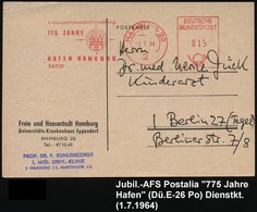 1964 (1.7.) 2 HAMBURG 20, Absender-Freistempel Postalia: Freie U. Hansestadt Hamburg, 775 JAHRE HAFEN HAMBURG, 3600, Kom - Other & Unclassified