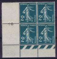 France : Yv Nr  239 Sameuse Font  Corner 4block Postfrisch/neuf Sans Charniere /MNH/** - 1906-38 Semeuse Camée