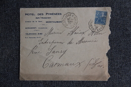 Timbre Sur Lettre Publicitaire - MONTAUBAN , Hotel Des Pyrénées.1929 - Deportes & Turismo