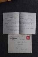 Timbre Sur Lettre Publicitaire Avec Courrier - PERPIGNAN, Lucien BOIXO, Vins Du Roussillon, 1945. - Landbouw